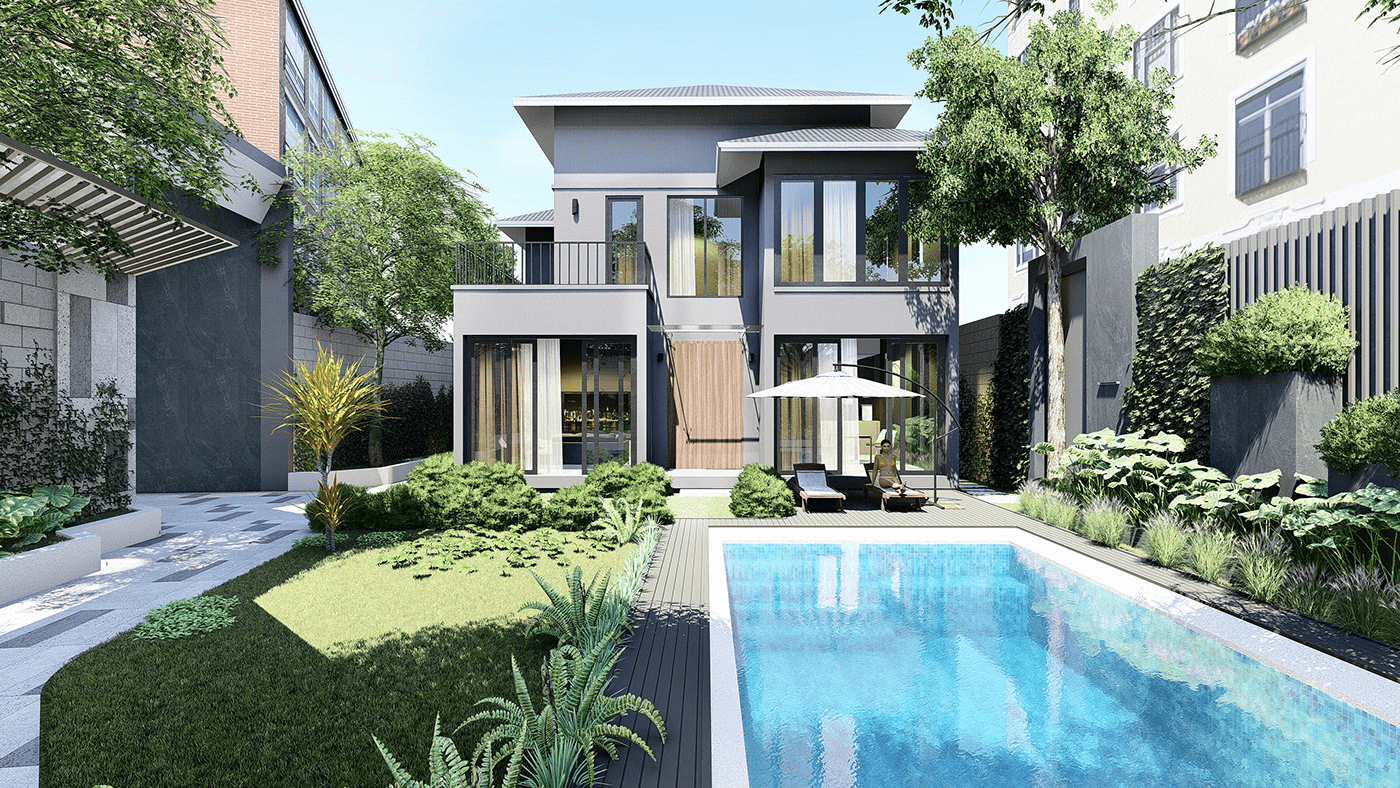 Thiết kế sân vườn biệt thự