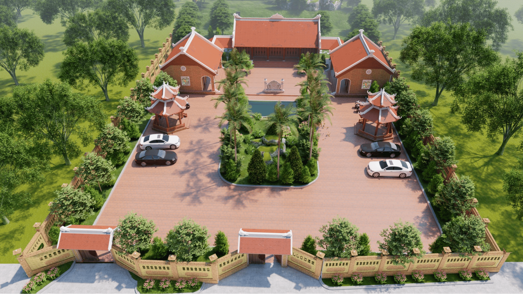 Thiết kế cảnh quan sân vườn nông thôn truyền thống