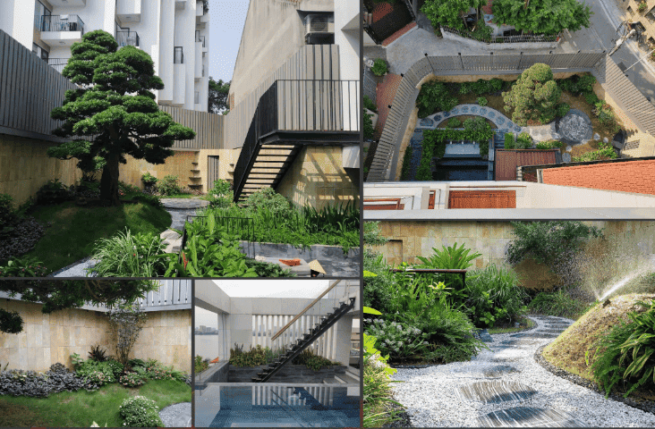 Thiết kế sân vườn biệt thự Quảng An