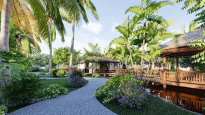Sân vườn nghỉ dưỡng phong cách resort