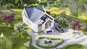 Thiết kế sân vườn nhà mái Thái giúp hoàn thiện thiết kế công trình