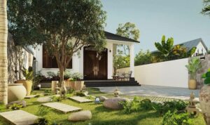 Sân vườn nhà vườn đơn giản nhưng tinh tế