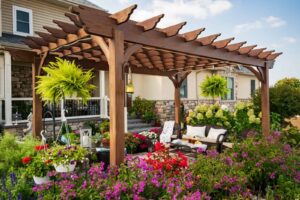 Pergola trong sân vườn nhà ở